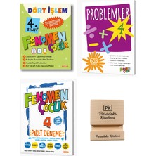 Fenomen Yayıncılık Fenomen 4. Sınıf Dört Işlem Problemler ve Paket Deneme 3lü Set + Telefon Standı