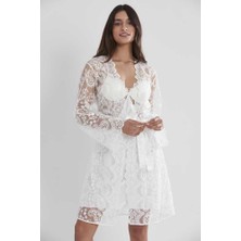 Pierre Cardin Ekru 6'lı Kaplı Midi Gecelik Sabahlık Set 6225