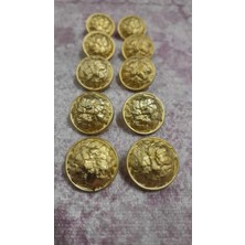 ILCARE Gold Kaplam Polyester Düğme 26 Boy 16 mm ,10 Adet