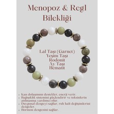 Mith Sb Takı Doğal Taş Esnek Menopoz & Regl Bilekliği (Lal-Yeşim-Rodonit-Ay-Hematit)
