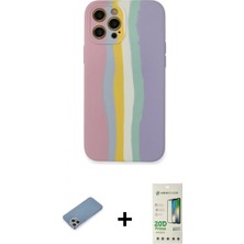 İlk El Grup Ieg™ iPhone 12 Pro Max Yadigar Çizgi - Siyah 20D Premium Cam Ekran Koruyucu + Gümüş Shine Kamera Lens Koruma Cam