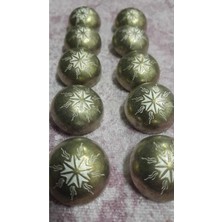 ILCARE Antık Bronz Kaplama Metal Düğme 36 Boy 22 mm 10 Adet