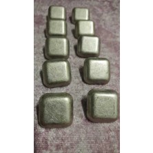 ILCARE Antık Gümüş Kaplama Metal Düğme 27 Boy 17 mm 10 Adet