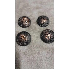 ILCARE Antık Bakır Fırçalı Metal Düğme 38 Boy 24 mm 4 Adet