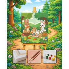 Orenda Hobi Sanat Sayılarla Boyama Tavşan Ailesi