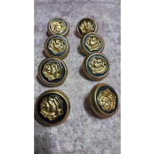 ILCARE Polyester Mınelı Gold Düğme 27 Boy 16 mm ,8 Adet
