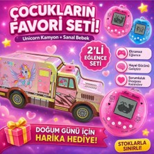 Luminoo Unicorn Kumbara Kamyon & Sanal Bebek Seti (2’li Eğlence Seti)