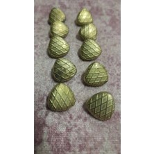 ILCARE Antık Sarı Bronz Bakır Kaplama Metal Düğme 23 Boy 14 mm 10 Adet