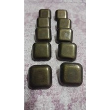 ILCARE Siyah Bakır Kaplama Metal Düğme 27 Boy 17 mm 10 Adet