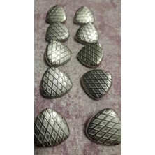 ILCARE Mat Silver Kaplama Metal Düğme 36 Boy 22 mm 10 Adet