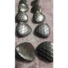 ILCARE Mat Siyah Kaplama Metal Düğme 36 Boy 22 mm 10 Adet