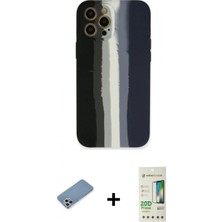 İlk El Grup Ieg™ iPhone 12 Pro Max Yadigar Çizgi - Siyah 20D Premium Cam Ekran Koruyucu + Gümüş Shine Kamera Lens Koruma Cam