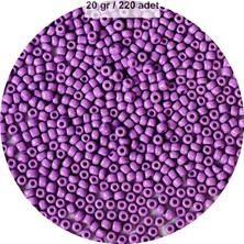 Esranın Dünyası Mor Renk 4 mm Yaklaşık 220 Adet/20 Gram Cam Boncuk Oya Yazma Bileklik ve Kolye