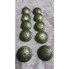 ILCARE Antık Sarı Kaplama Metal Düğme 32 Boy 18 mm 10 Adet