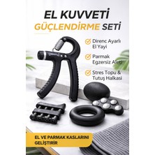 Eser Ticarett 5’li El Kuvveti Güçlendirme Seti Ayarlanabilir Hand Grip Parmak Egzersiz Aleti Stres Topu Tutma Halkası