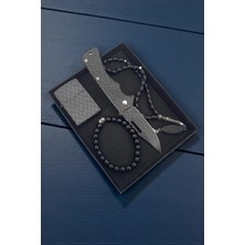 SürLaz Sevgililer Günü Özel Gravür Desen Serisi 4 Parça Set Gravür Desenli Çakı Çakmak ve Aksesuarlar