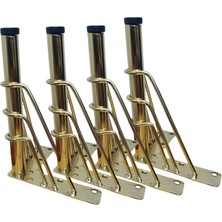 Rihan Mobilya 4'lü Metal Mobilya Ayağı Gold 18 cm Sehpa Puf Koltuk Ayağı Vidalı Hairpin Ayak