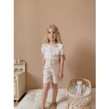 Butik Kız Çocuk %100 Pamuklu Şortlu 2'li Takım Çiçek Desenli