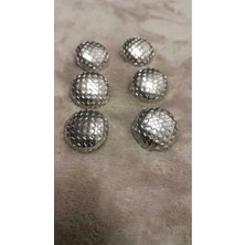 ILCARE Silver Metal Düğme 38 Boy 24 mm 6 Adet