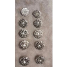 ILCARE Bronz Kaplama Taşlı Düğme 18 Boy 14 mm 10 Adet