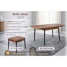 Vetrowood Beril Ceviz Açılır Mutfak Masası 80X80 / 160 cm Sandalyesiz