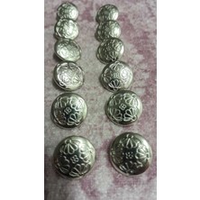 ILCARE Sılver Kaplama Metal Düğme 27 Boy 17 mm 12 Adet