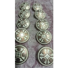 ILCARE Antık Bakır Kaplama Metal Düğme 37 Boy 23MM 10 Adet