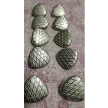 ILCARE Mat Sılver Kaplama Metal Düğme 28 Boy 18 mm 10 Adet