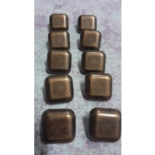 ILCARE Antık Bakır Kaplama Metal Düğme 25 Boy 16 mm 10 Adet