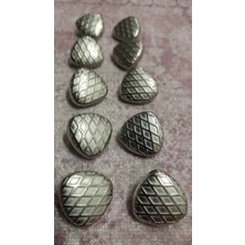 ILCARE Mat Sılver Kaplama Metal Düğme 23 Boy 14 mm 10 Adet
