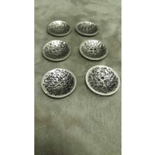 ILCARE Antık Gümüş Metal Düğme 46 Boy 28 mm 6 Adet