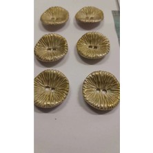 ILCARE Bronz Kaplama Metal Düğme 38 Boy 24 mm 6 Adet