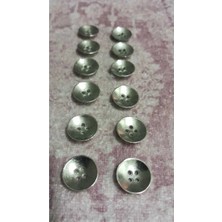 ILCARE Sıyah Silver Kaplama Metal Düğme 22 Boy 14 mm 12 Adet