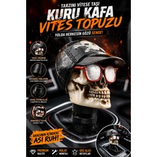 Carlone Kuru Kafa Vites Topuzu Siyah Şapkalı Gözlüklü Retro Gangster Model