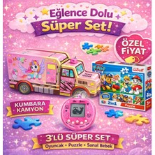 Luminoo 3’lü Eğlence & Zeka Seti – Kumbara Kamyon + Sanal Bebek + Paw Patrol Puzzle