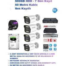 Anunnaki 4'lü 5mp Ip Kamera Güvenlik Sistemi Seti Poe - Ses Kayıtlı - Gece Görüşlü - Hikvision Nvr Full Set