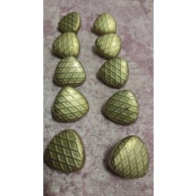 ILCARE Mat Sarı Bronz Kaplama Metal Düğme 26 Boy 16 mm 10 Adet