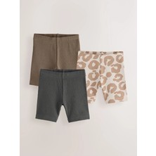 Next Baby Pamuklu Kahverengi Leopar 3'lü Tayt Set