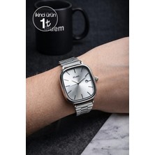 Bluem Axis Serisi - Gümüş Çelik Kasa & Gümüş Kordon Erkek Kol Saati