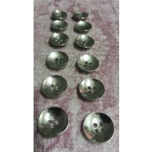ILCARE Sıyah Silver Kaplama Metal Düğme 25 Boy 17 mm 12 Adet