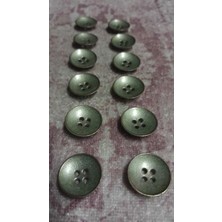 ILCARE Bronz Bakır Kaplama Metal Düğme 25 Boy 17 mm 12 Adet