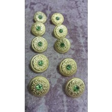 ILCARE Gold Mat Kaplama Taşlı Metal Düğme 25 Boy 15 mm 10 Adet