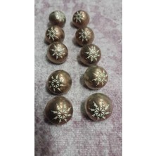 ILCARE Antık Bronz Bakır Kaplama Metal Düğme 23 Boy 14 mm 10 Adet