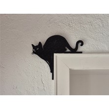 Marchen Collection - Geometrik Kedi Figürü - Kapı Üstü ve Köşe Dekoratif Duvar Aksesuarı