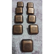 ILCARE Antık Bakır Kaplama Metal Düğme 27 Boy 17 mm 10 Adet