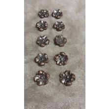 ILCARE Antık Bakır Kaaplama Metral Düğme 18 Boy 15 mm 10 Adet