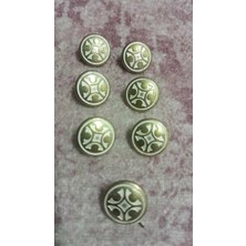 ILCARE Antık Bronz Kaplama Metal Düğme 17 Boy 13 mm 7 Adet