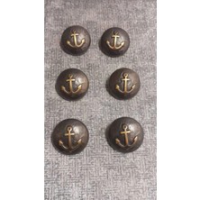 ILCARE Antık Sarı Fırçalı Kaplama Metal Dügme 24 Boy 18 mm 6 Adet