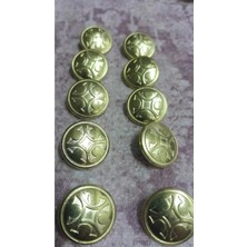 ILCARE Antık Gold Kaplama Metal Düğme 35 Boy 22 mm 10 Adet