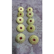 ILCARE Gold Mat Kaplama Metal Düğme 25 Boy 15 mm 10 Adet
